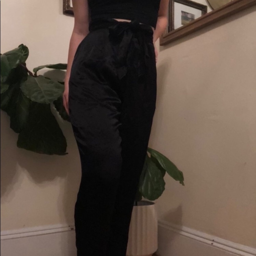 Anthropologie Ett:wa satin tie waist pants - Picture 4 of 5